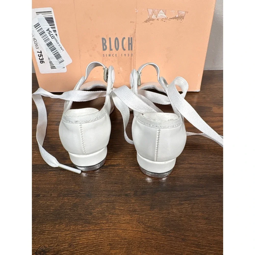 Bloch Annie Tyette White Tap Shoes S0350T Girls Kids Size 6M Mary Jane Ribbon